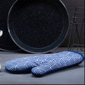 Modern Retro White Blue Single Oven Glove