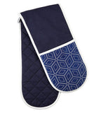 White Blue Double Oven Glove | Modern Retro