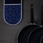 White Blue Double Oven Glove | Modern Retro