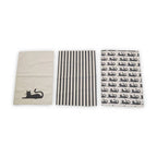 Set of Three Tea Towels | Black Cat