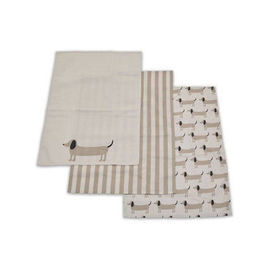 Set of Three Tea Towels | Sausage Dog