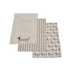 Set of Three Tea Towels | Sausage Dog