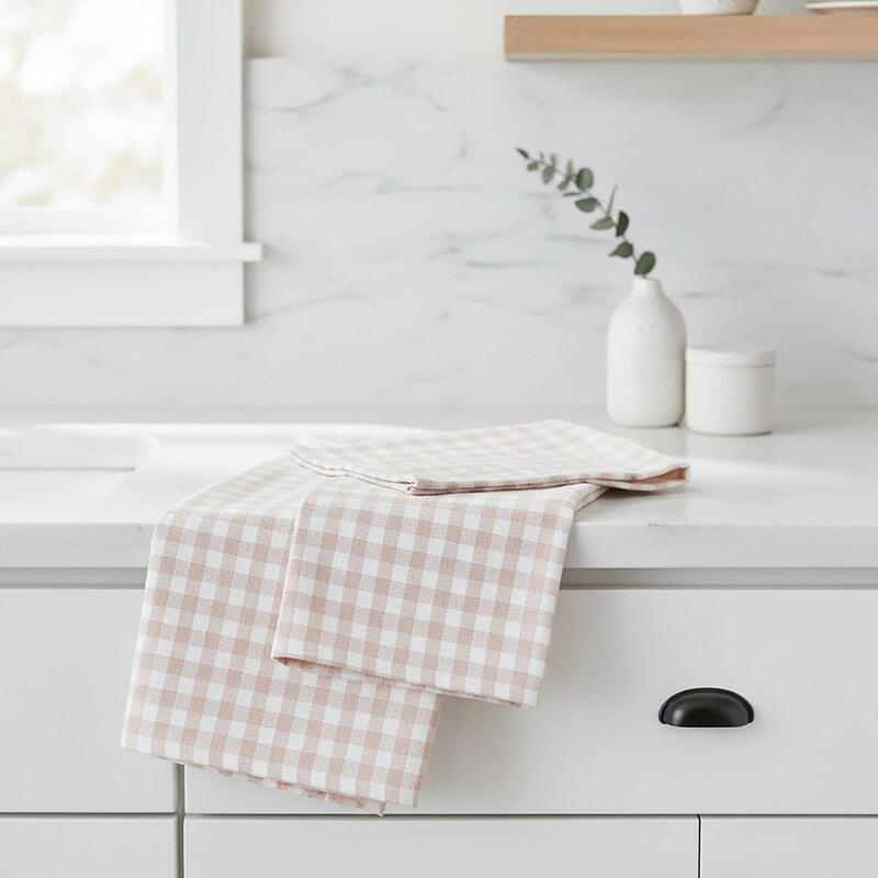Set of Three Amber and White Tea Towels | Doro