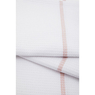 Set of 3 White and Almond Waffle Tea Towels | Doro
