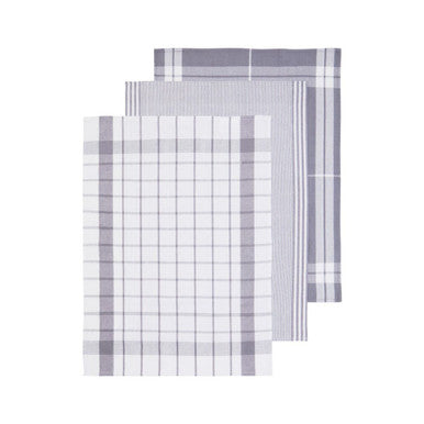 Set of Three Grey and White Tea Towels | Doro