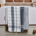 Set of Three Grey and White Tea Towels | Doro