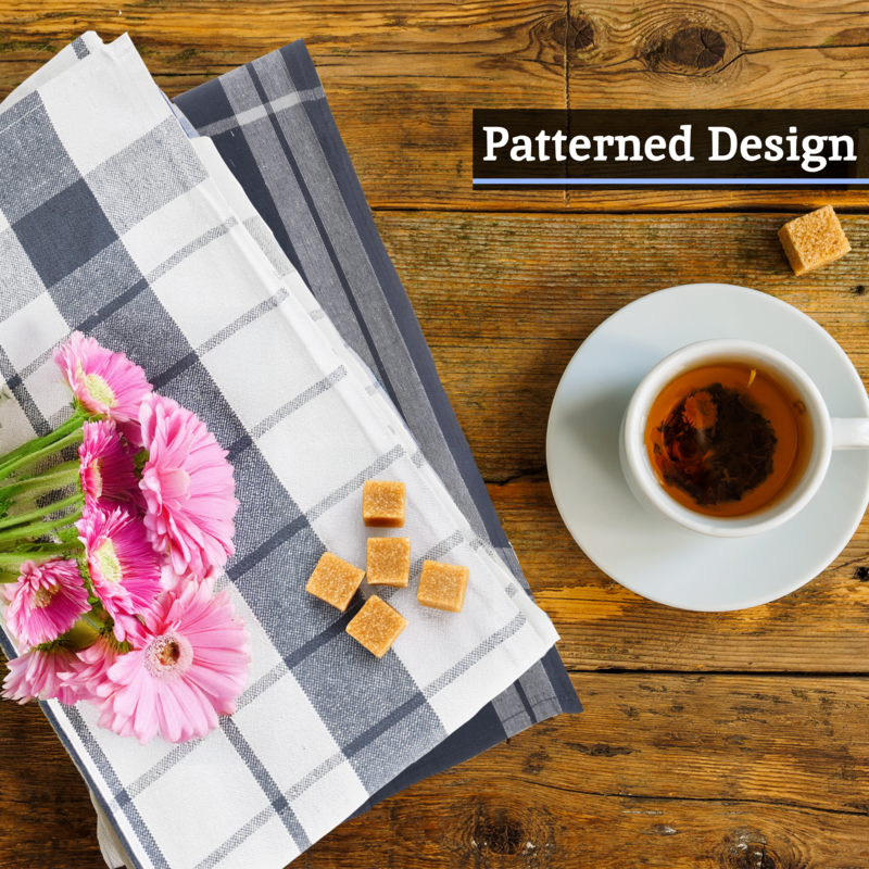 Set of Three Grey and White Tea Towels | Doro