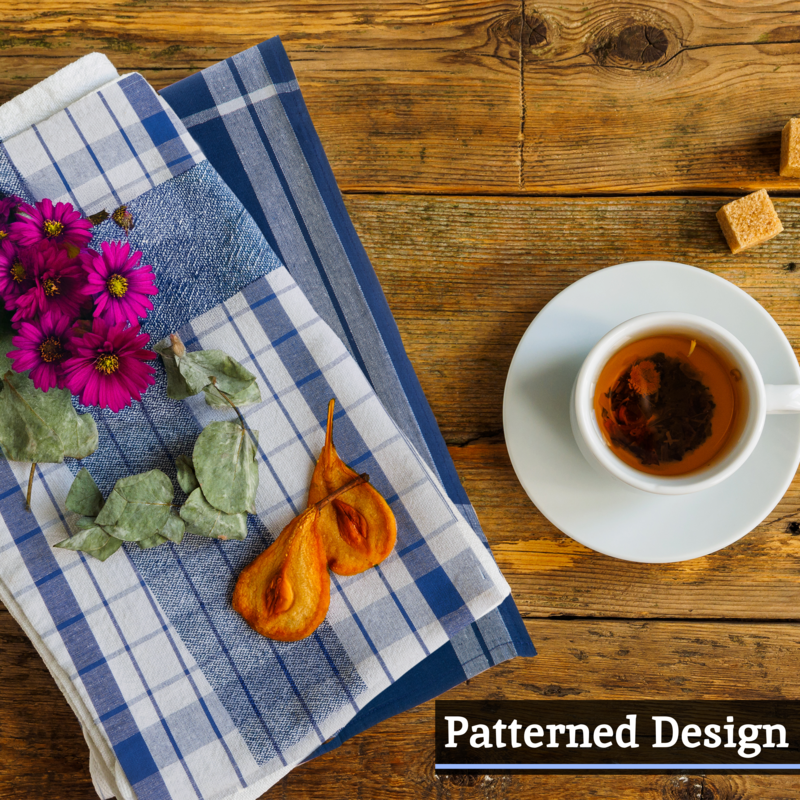 Set of Three Blue and White Tea Towels | Doro