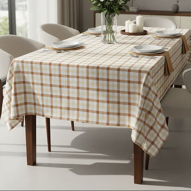 Terracotta Gingham Tablecloth | Thread and Loom