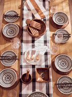 Grey and Black Check Tablecloth | Thread and Loom