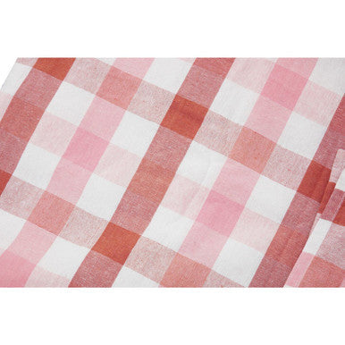 Pink and Poppy Red Check Tablecloth | Thread and Loom