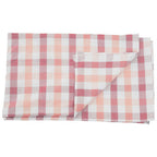 Toasted Almond and Coral Check Tablecloth | Thread and Loom