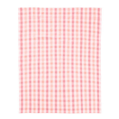 Toasted Almond and Coral Check Tablecloth | Thread and Loom