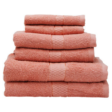 6 Piece Peach Pink Towel Set | Thread and Loom