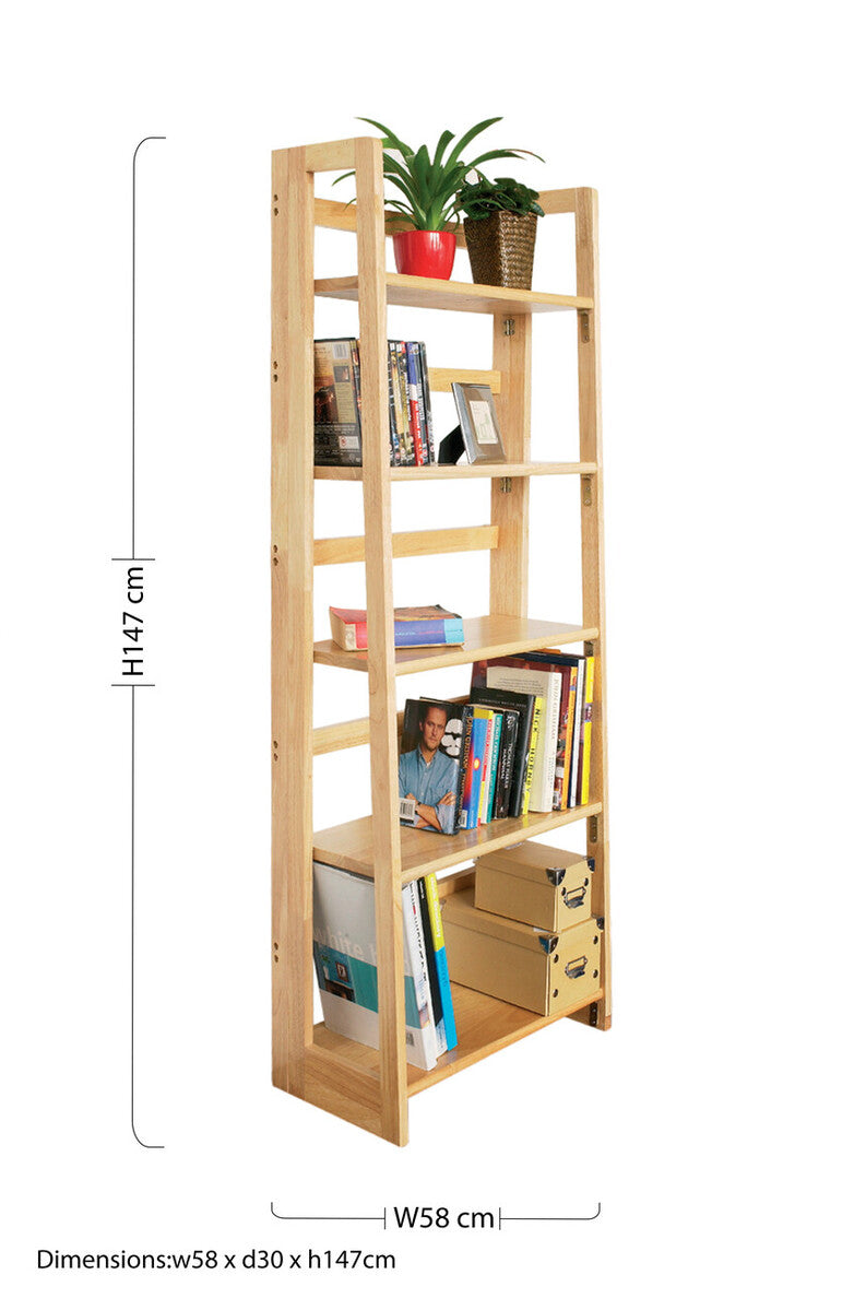 Four Tier Tropical Hevea Wood Shelf Unit | Heva