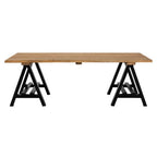 Natural Rectangular Pine Wood Coffee Table with Black Metal A-Frame Legs, Hampstead