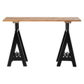 Natural Pine Wood Top Console Table with Black Metal Frame | Hampstead