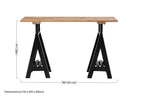 Natural Pine Wood Top Console Table with Black Metal Frame | Hampstead