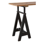 Natural Pine Wood Top Console Table with Black Metal Frame | Hampstead
