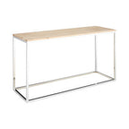 Natural Oak Wood Top Console Table with Stainless Steel Frame | Hampstead