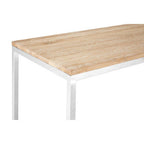 Natural Oak Wood Top Console Table with Stainless Steel Frame | Hampstead