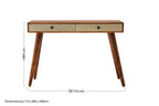 Natural Acacia Wood Console Table with Silver Metal Drawer Fronts | Boho