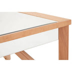Mirror Glass Top Coffee Table with Natural Wood Frame | Kensington Townhouse
