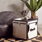 Black and White Genuine Cowhide Storage Trunk Set | Kensington Townhouse