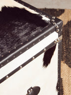 Black and White Genuine Cowhide Storage Trunk Set | Kensington Townhouse