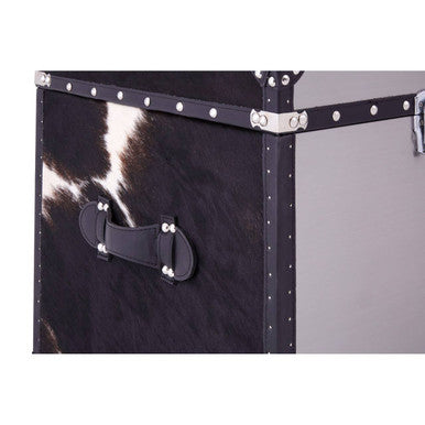 Black and White Genuine Cowhide Storage Trunk Set | Kensington Townhouse