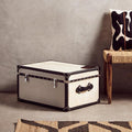 Black and White Genuine Cowhide Storage Trunk | Kensington Townhouse