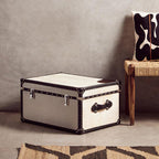 Black and White Genuine Cowhide Storage Trunk | Kensington Townhouse