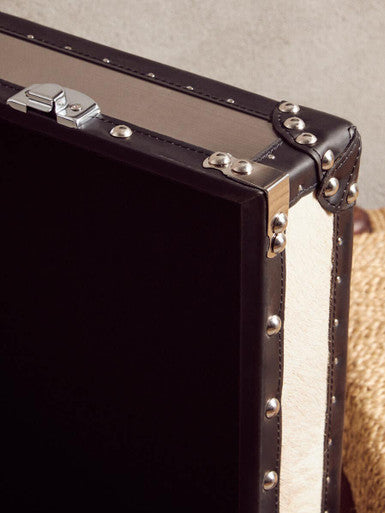 Black and White Genuine Cowhide Storage Trunk | Kensington Townhouse