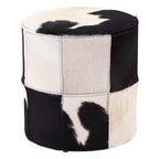 Cowhide Hair on Leather Stool | Kensington Townhouse