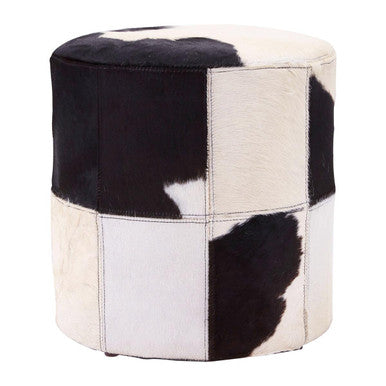Cowhide Hair on Leather Stool | Kensington Townhouse