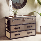 Black and White Genuine Cowhide 3 Drawer Cabinet | Kensington Townhouse