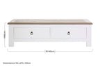 White Wooden Coffee Table with Natural Oak Top and 2 Storage Drawers | Hampstead