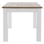 White Dining Table with Golden Oak Effect Tabletop | Hampstead