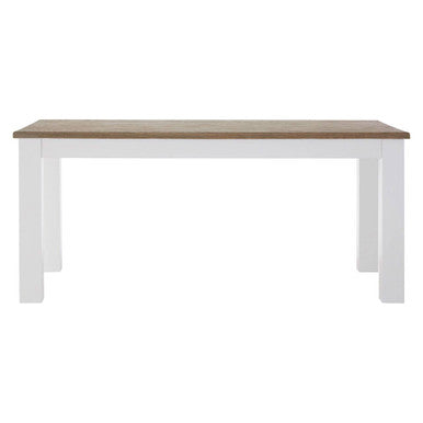 White Dining Table with Golden Oak Effect Tabletop | Hampstead