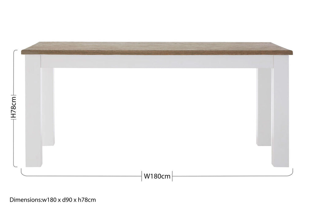 White Dining Table with Golden Oak Effect Tabletop | Hampstead