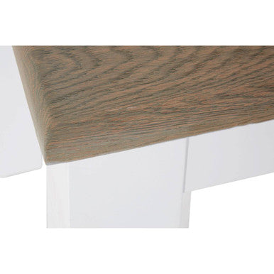 White Dining Table with Golden Oak Effect Tabletop | Hampstead