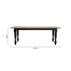Natural Oak Veneer Wooden Dining Table with Black Carved Birchwood Legs | Kensington Townhouse
