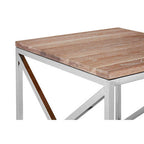 Natural Oak Wood Square Side Table with Metal Frame | Chiswick
