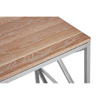 Natural Oak Wood Square Side Table with Metal Frame | Chiswick