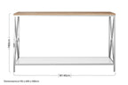 Natural Oak Wood Console Table with Silver Mirrored Lower Shelf | Chiswick