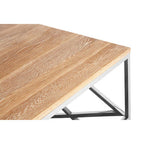 Natural Oak Wood Coffee Table with Silver Mirrored Lower Shelf | Chiswick