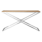 Silver and Natural Console Table with Metal Frame | Holland Park