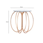 Glass Top Convex Round Table with Rose Gold Iron Frame | Lexa