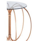 Glass Top Convex Round Table with Rose Gold Iron Frame | Lexa