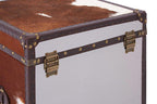 Brown and White Genuine Cowhide Storage Trunk Set | Kensington Townhouse